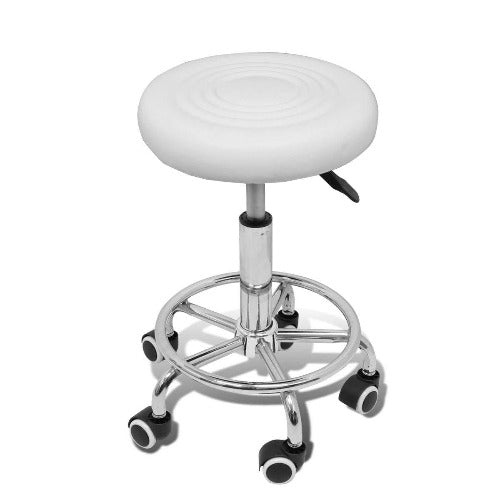 Gray Hydraulic Adjustable Rolling Stool w/Footrest Beauty Spa Salon Barber Tattoo(Black/White) Hydraulic Adjustable Rolling Stool with Footrest Swivel Faux Leather Soft Padded Cushion Seat With Footrest