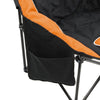 2pc Folding Padded Round Camping Beach Chair with Storage & Carry Bag - Pocket Set of 2 Orange Nylon Fabric Camping Chairs Portable Foldable Collapsible Comfortable Outdoor Camping Picnic Beach Chair