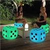 Rechargeable LED Cube Chair Dice Nightlight Party Event Decor Color Changing