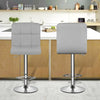 Deluxe Leathered Bar Stools Padded Seat Soft Cushion 360 degree Swivel Adjustable with Footrest