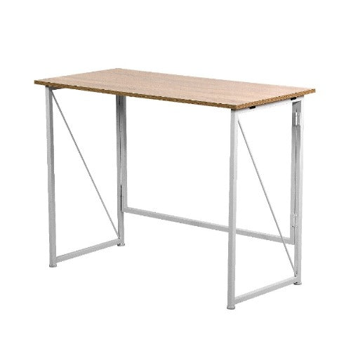 Gray Foldable Writing Computer Desk  40 inch Spacesaving Foldable 40'' Writing Desk Wooden Lightweight Heavy Duty Home Office Computer Table