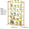 Bamboo Shelf Rack Bathroom Kitchen Storage Shelf Plant Stand Bookcase - Size Multi-Tier Rectangular Bamboo Plant Stand Flower Pot Display Racks Heavy Duty Shelf Indoor Outdoor Storage