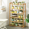 Multi-Tier Rectangular Bamboo Plant Stand Flower Pot Display Racks Heavy Duty Shelf Indoor Outdoor Storage