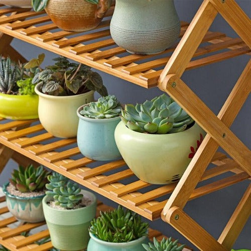 Dark Khaki 5 Tier Multiple Rack Shelf Flower Plant Rack Indoor& Outdoor Table Plant Stand Shelves