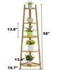 Dark Khaki 5 Tier Bamboo Corner Storage Display Rack Shelves Kitchen Bath Plant Stand (Natural) 5-Tier Bamboo Plant Stand Wood Flower Pot Display Racks Shelf Heavy Duty Indoor Outdoor 