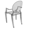 Polycarbonate Ghost Chair Transparent Clear Smoke Vanity Accent Side Indoor Outdoor Seats