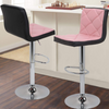 Deluxe Leathered Bar Stools Padded Seat Soft Cushion 360 degree Swivel Adjustable with Footrest