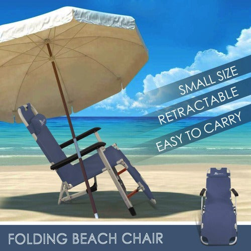 Set of 2 Portable Aluminum Folding Beach Chair Cot Lightweight Durable Portable Collapsible Outdoor Camping Bed