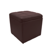 Square Leathered Ottoman Storage Vanity Accent Soft Cushion Padded Seat End of Bed Bench