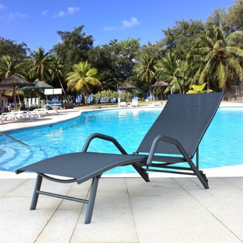 Chaise Recliner Lounge Chair Cot Set of 2 Outdoor Lounger Recliner Chair For Patio Lawn Beach Pool Side Sunbathing