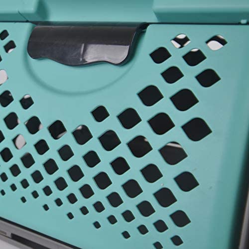 Medium Aquamarine Pet Carrier Travel Kennel Cage Small Breed 25lbs Pet Carrier Portable Kennel Crate Cage Cat Dog Airflows Durable