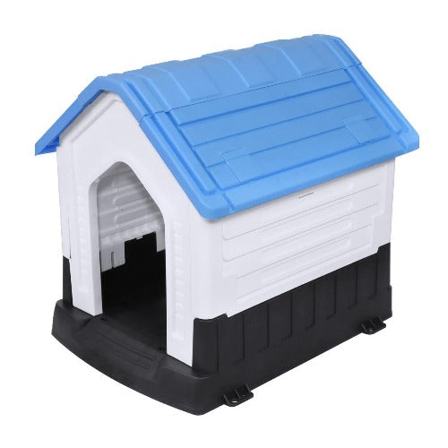 Cornflower Blue Up to 30lb,Plastic Dog Puppy House 26 .5 H Inch(Pink,Blue) Plastic Weatherproof Puppy House Portable Dog Cat Kennel Indoor Outdoor Shelter