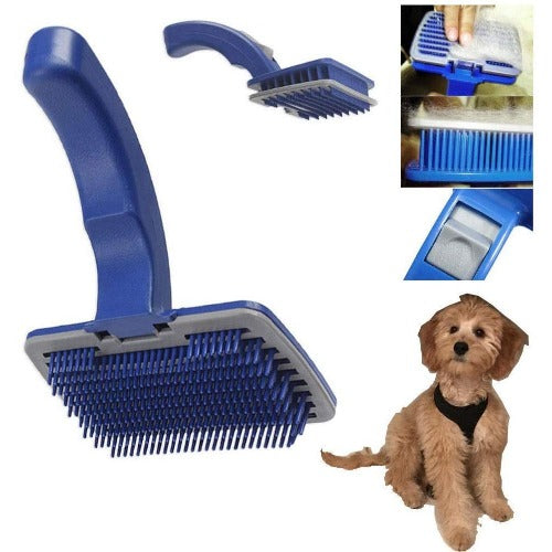 Dark Slate Blue Pet Brush Comb Shedding Tool Hair Fur Easy-to-Clean Pet Grooming Brush Shedding Tool Dog Cat Hair Fur Bristle Comb