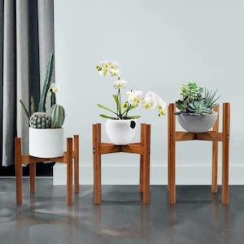Saddle Brown Mid Century Bamboo Plant Stand Pot Holder -Brown(3 Size) Mid-Century Bamboo Plant Stand Flower Pot Holder Display Racks Heavy Duty Shelf Indoor Outdoor