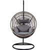 ACME Vinnie Patio Swing Chair with Stand and Cushion, Fabric & Wicker Outdoor Balcony Seat