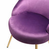 Upholstered Vanity Accent Chair Soft Velvet Birch Wood Round Back Comfortable Seat